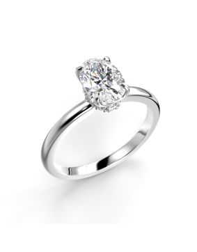 Festive Heidi Hidden Halo oval diamantring vitguld 1.10ct