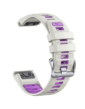 Tiera Garmin Fenix silikonarmband quick release 20 mm vit-violett