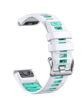 Tiera Garmin Fenix silikonarmband quick release 20 mm vit-grön