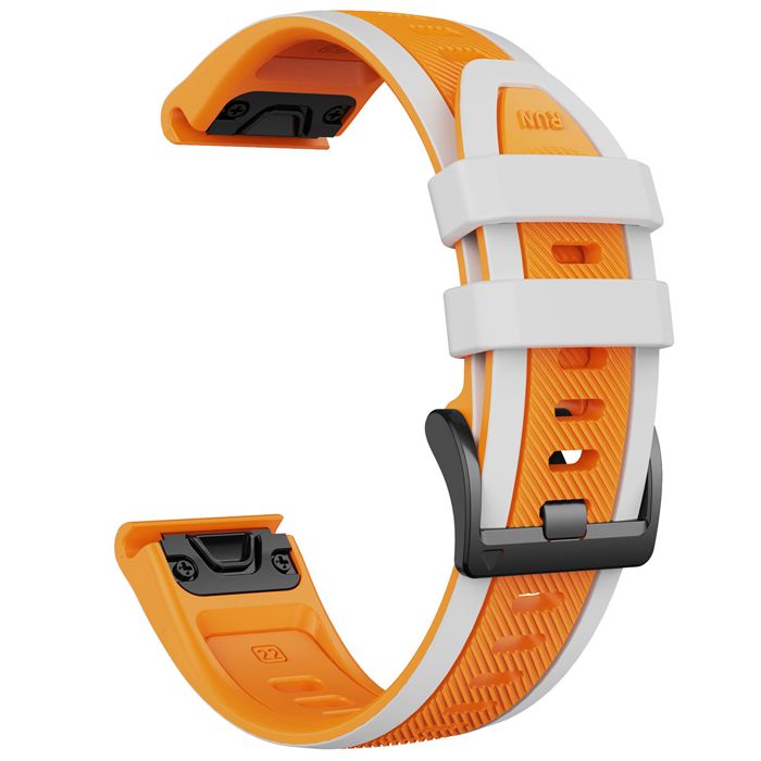 Tiera Garmin Fenix Sport silikonarmband quick release 26 mm orange-vit main product photo