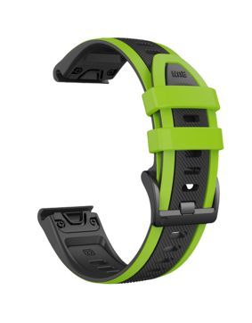 Tiera Garmin Fenix Sport silikonarmband quick release 22 mm svart-grön
