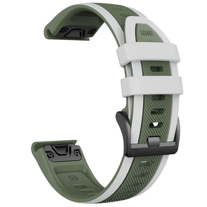 Tiera Garmin Fenix Sport silikonarmband quick release 22 mm grön-vit main product photo
