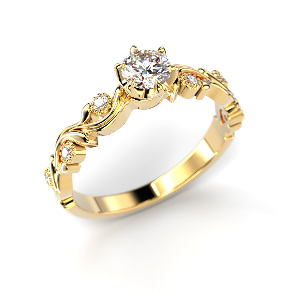 Festive Feeniks Lux Briljant diamantring guld 0.36ct 713-036-KK