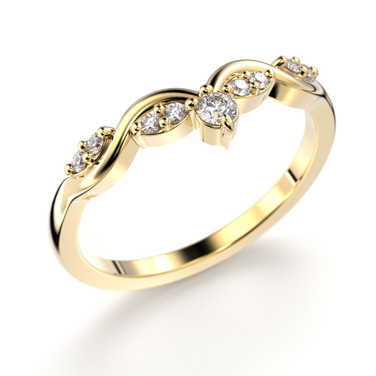 Festive Lilja diamantring guld 0.12ct 715-012-KK
