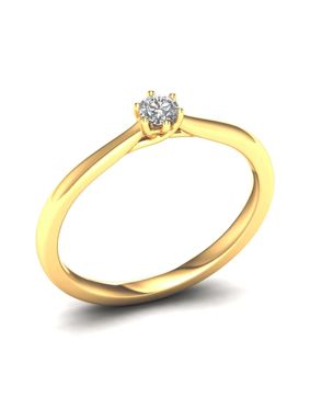 Lykken Elegance guld solitaire diamantring 0.10 ct