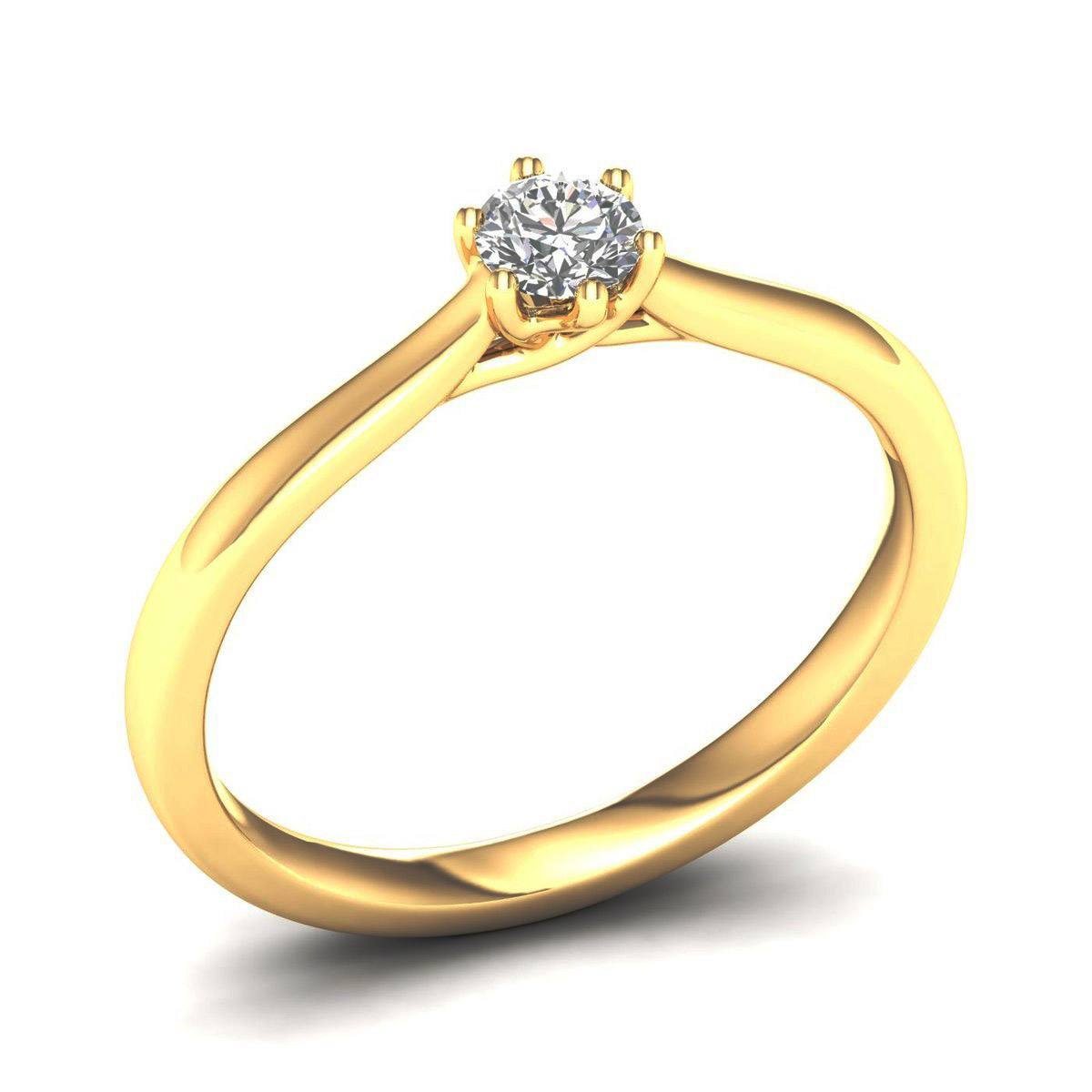 Lykka Elegance guld solitaire-ring 0.20 ct 