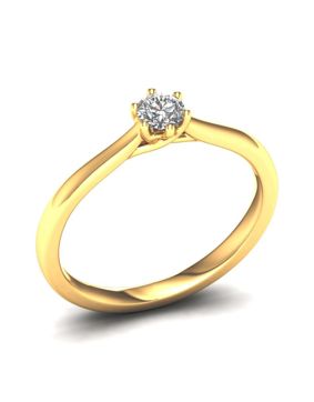 Lykken Elegance guld solitaire-ring 0.20 ct