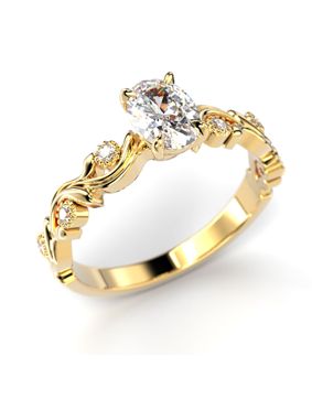 Festive Feeniks Lux Oval diamantring guld 0.56ct