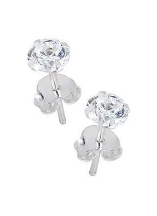 Lykka Casuals silverörhängen klar zirkonia 5 mm