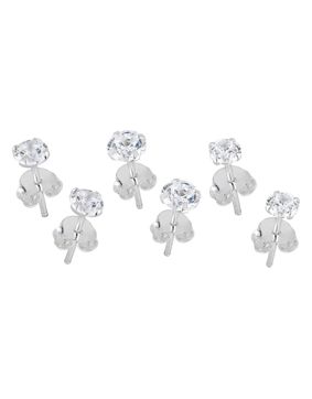 Lykken Casuals silverörhängesset klar zirkonia 3–5 mm