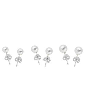 Lykken Casuals pärl silverörhängesset 4–6 mm