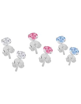 Lykken Casuals örhängesset silver 3 färger 4 mm