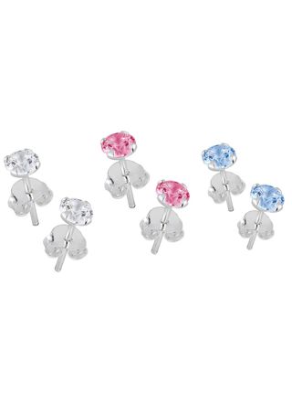 Lykka Casuals örhängesset silver 3 färger 4 mm