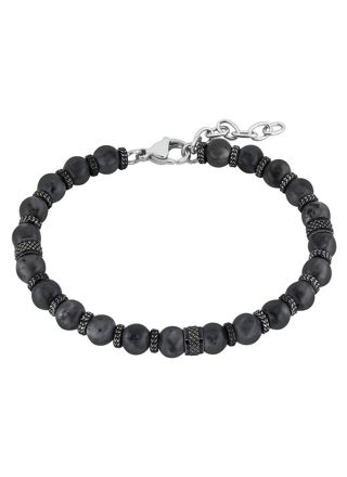 Lykka Strong armband grå stenarmband 19+3cm