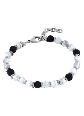 Lykka Strong armband vit laavastenarmband 19+3cm