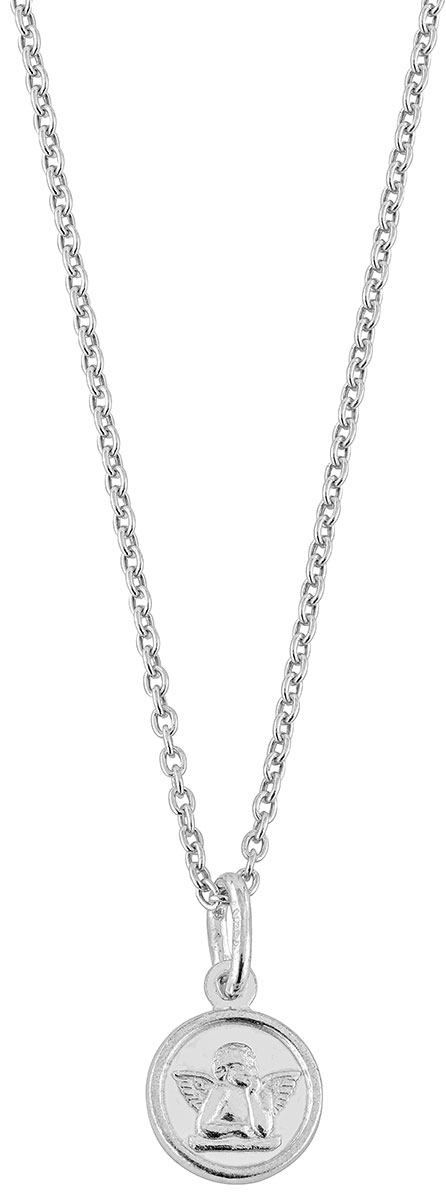 Lykka Symbols dopsmycken ängel rodiumpläterad silver 38cm