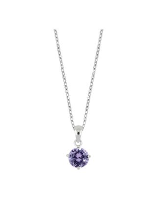 Lykka Casuals halsband ljuslila zirkonia silver