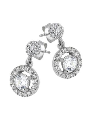 Lykka Casuals silverörhängen hängande zirkonia