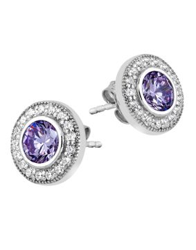 Lykken Casuals silverörhängen violett halo