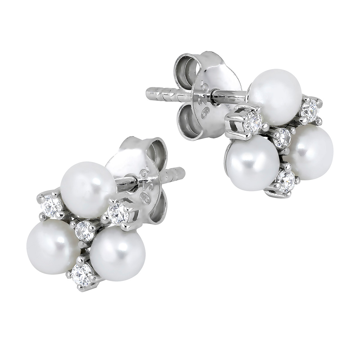 Lykka Pearls pärlörhängen blomma med zirkonia