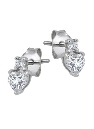 Lykka Hearts silverörhängen hjärtsten