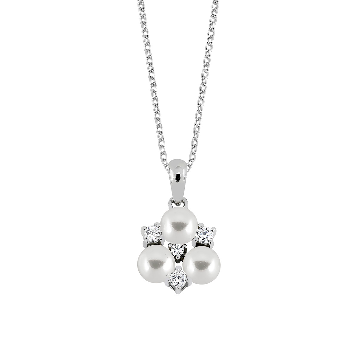 Lykka Pearls pärlhalsband med zirkonia 45 cm