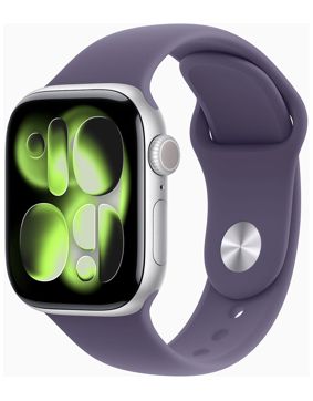 Apple Watch Series 11 GPS + Cellular 42mm Silver Aluminium Case with Purple Fog Sport Band MF8H4QN/A