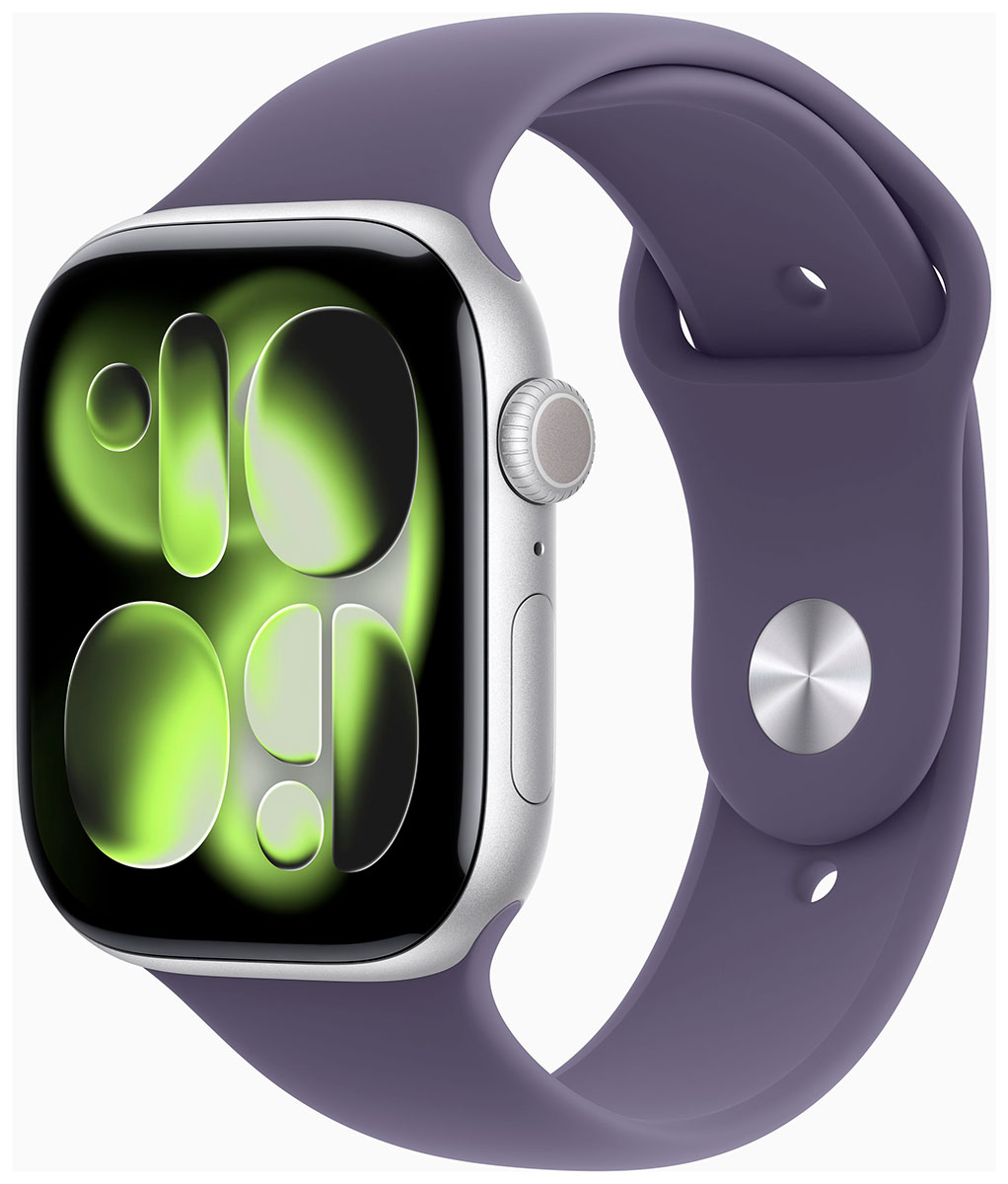 Apple Watch Series 11 GPS 46mm Silver Aluminium Case with Purple Fog Sport Band MEVA4QN/A