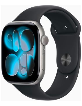 Apple Watch Series 11 GPS + Cellular 46mm Space Grey Aluminium Case with Black Sport Band MFCA4QN/A