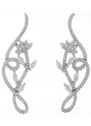 Silver Bar helix smycken blommor pave strassörhängen 42 cm 7324