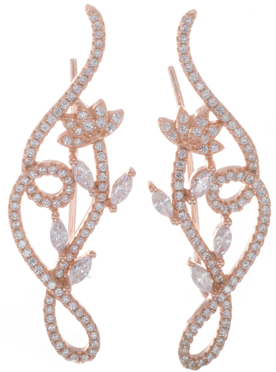 Silver Bar Blommor helixörhängen guldpläterad 42 mm 7325