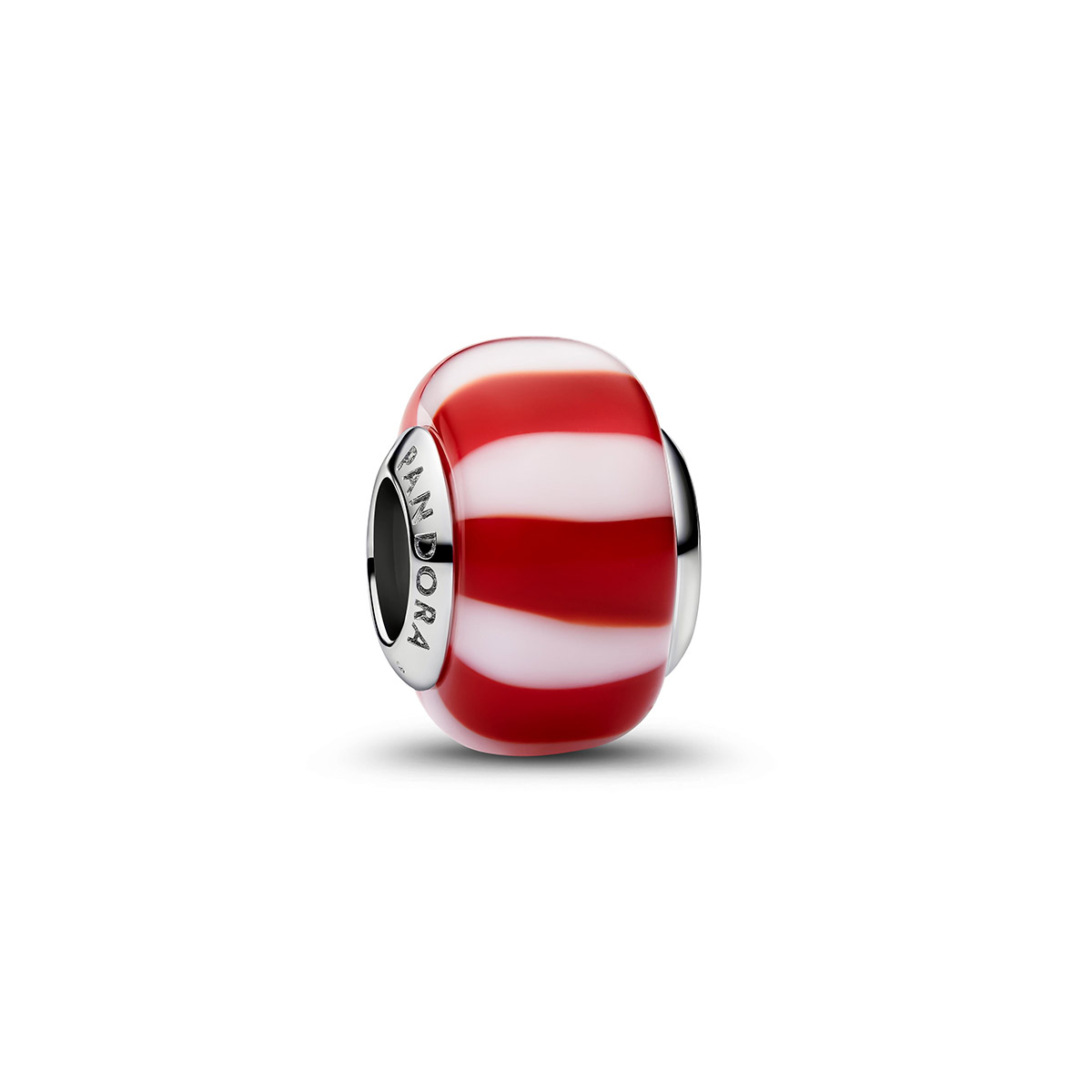 Pandora Moments röd pepparmint Muranoglasberlock 735071C01