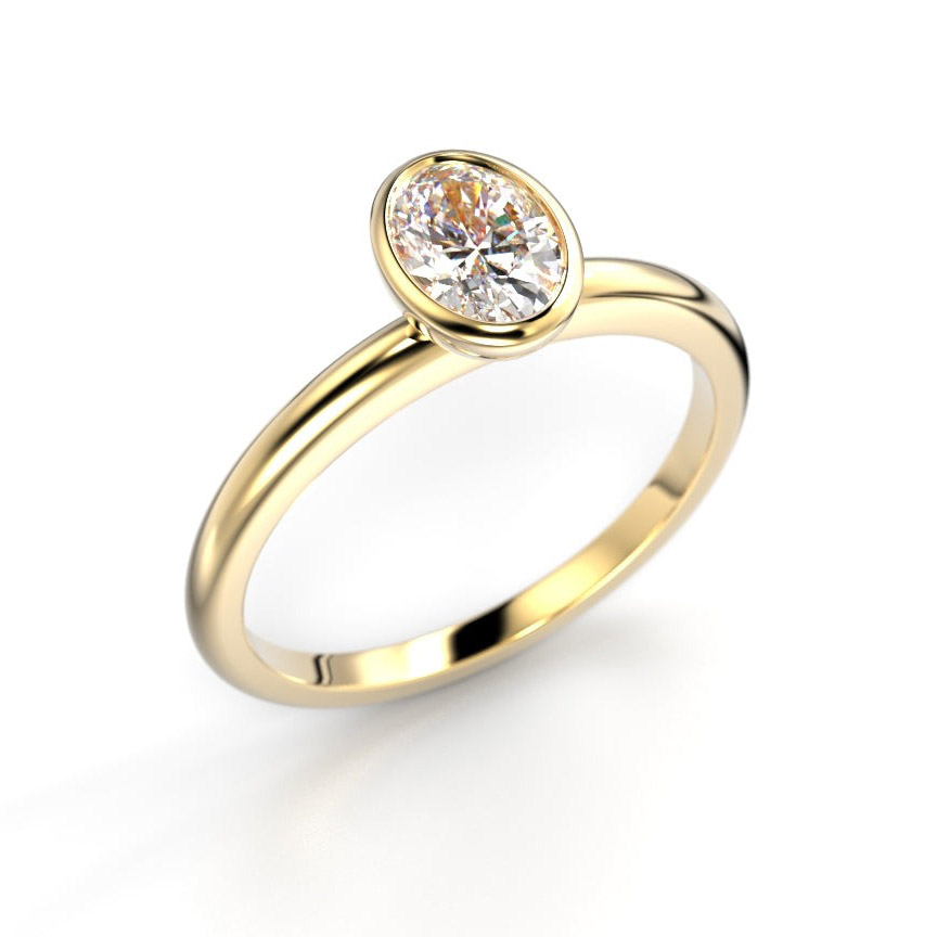 Festive Auréa Bezel Oval 0.50 ct diamantring 14-742-050-KK-HSI1