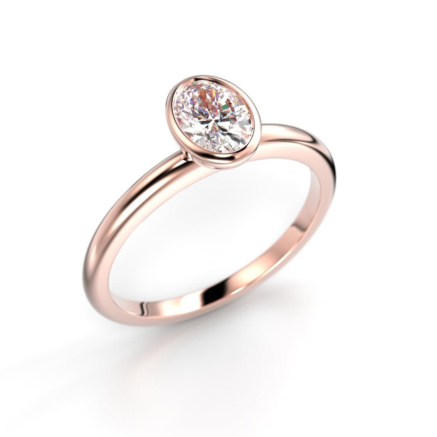 Festive Auréa Bezel Oval 0.50 ct diamantring 14-742-050-PK-HSI1