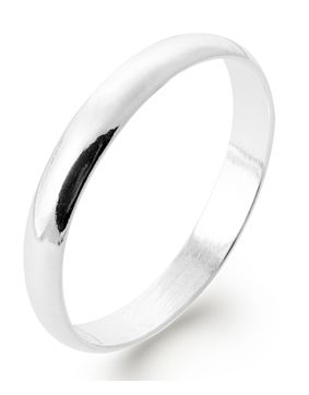 Lykka lätt kupad slät silver ring 3 mm