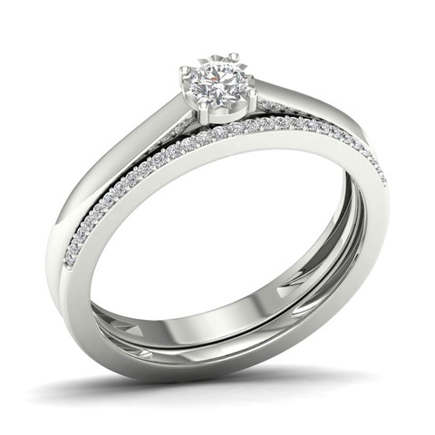 Lykken Elegance solitaire ring i vitguld med diamant 0.18 ct