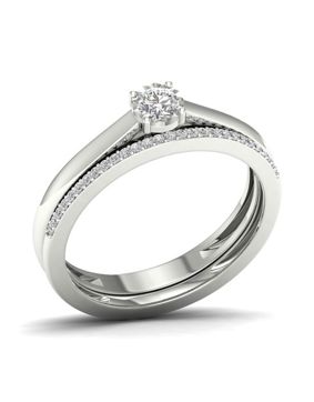 Lykken Elegance solitaire ring i vitguld med diamant 0.18 ct