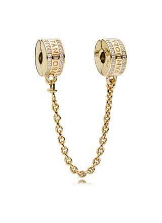 Pandora 14k Gold-Plated Logo säkerhetskedja 768642C01