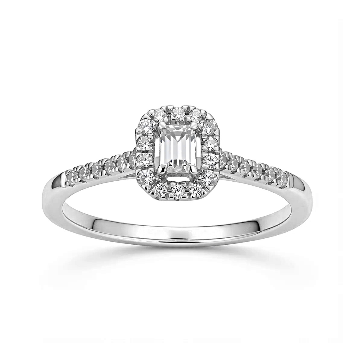 Lykken Elegance diamantring med smaragdslipad diamant