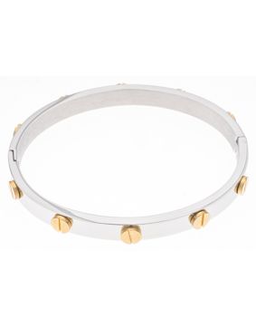 Silver Bar armband 2-färgad 6 mm 2-färgad 7707