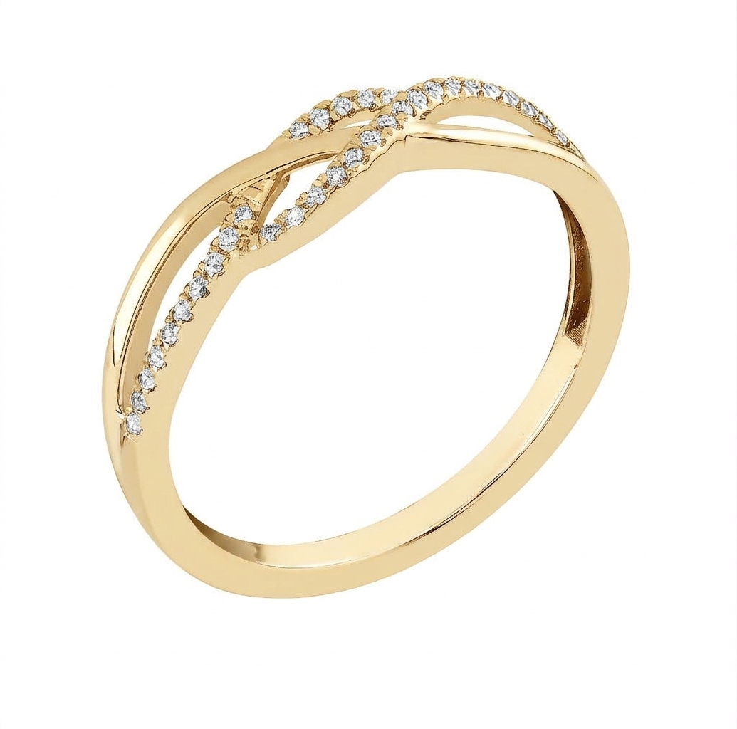 Lykken Elegance crossover-diamantsring 0,16 ct