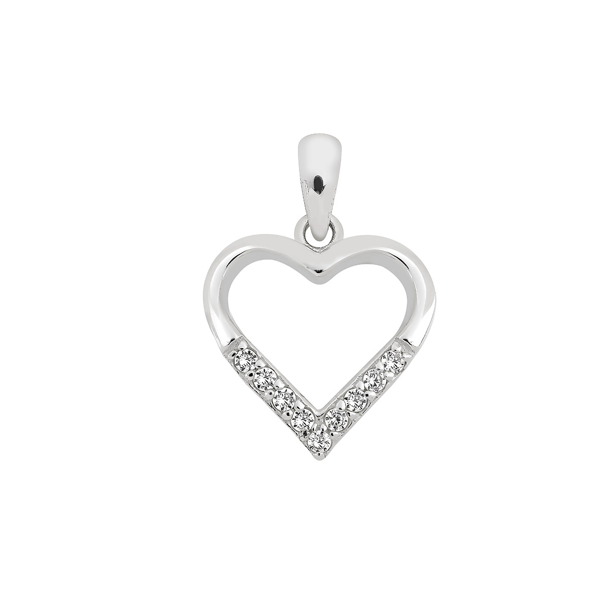 Lykken Hearts hjärthalsband i silver 45 cm