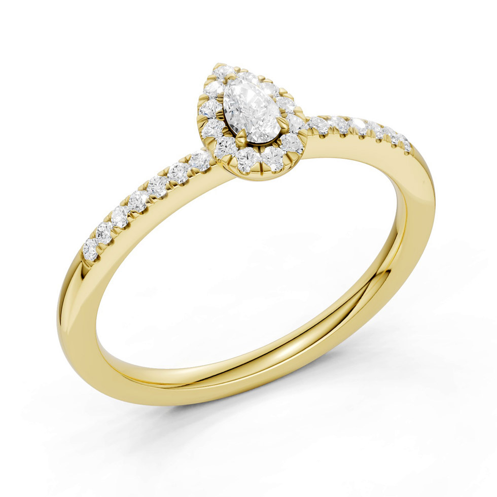 Midem Amsterdam Halo diamantring 0.25ct guld