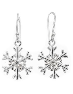 Silver Bar snöflinga hängande zirkon örhängen 27 mm 7772