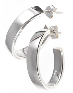 Silver Bar Oval halvcreoler 23 mm 778