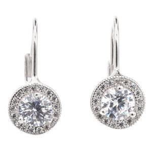 Silver Bar Diana hängande örhängen klar halo 20 mm 7874 main product photo