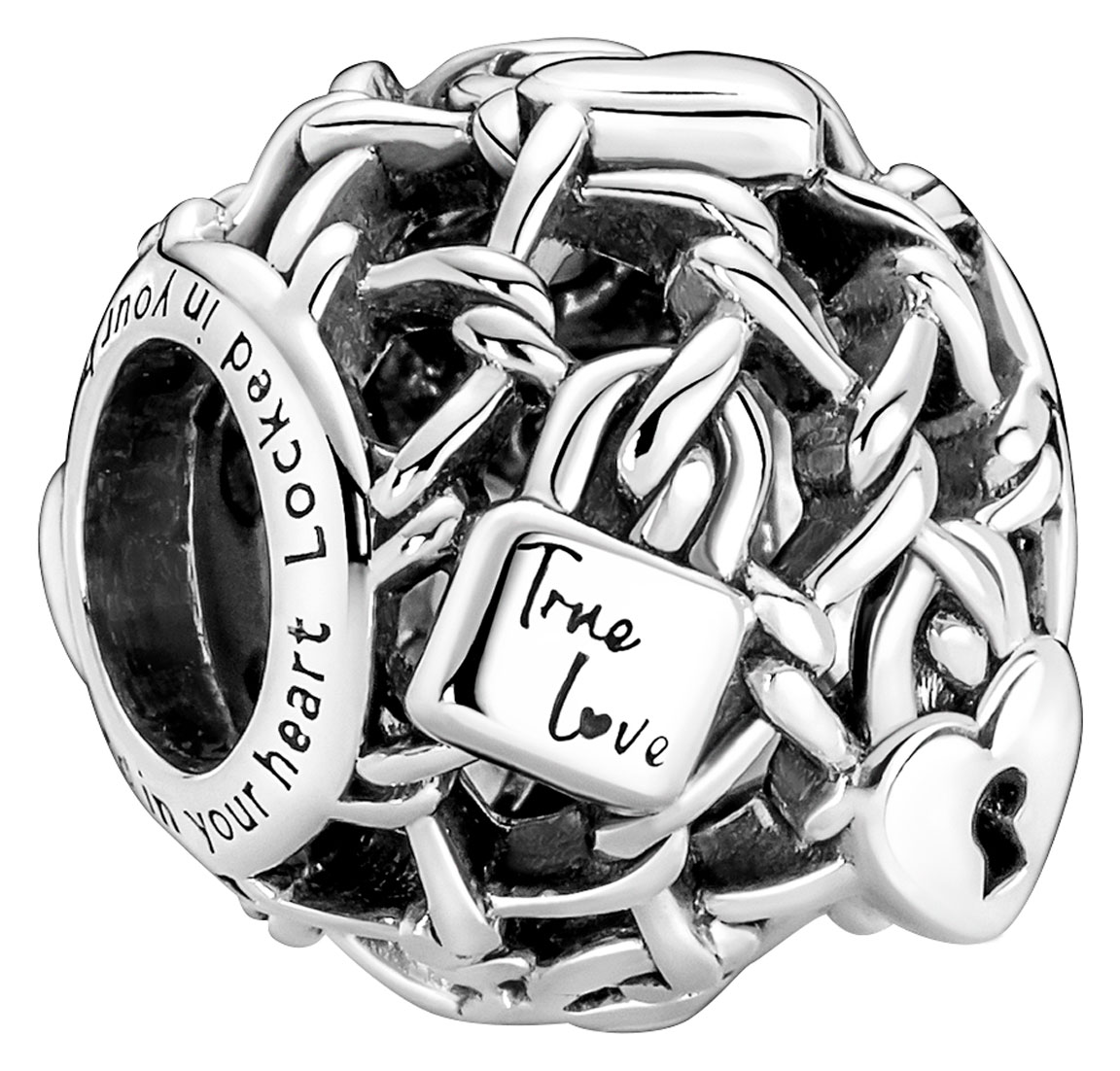 Pandora berlock Openwork Chain Link Padlock 790071C00