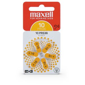 Maxell 10 hörapparatsbatteri 6-pack main product photo