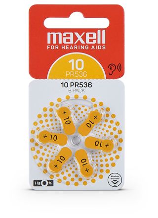 Maxell 10 hörapparatsbatteri 6-pack