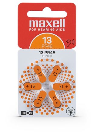 Maxell 13 hörapparatsbatteri 6-pack